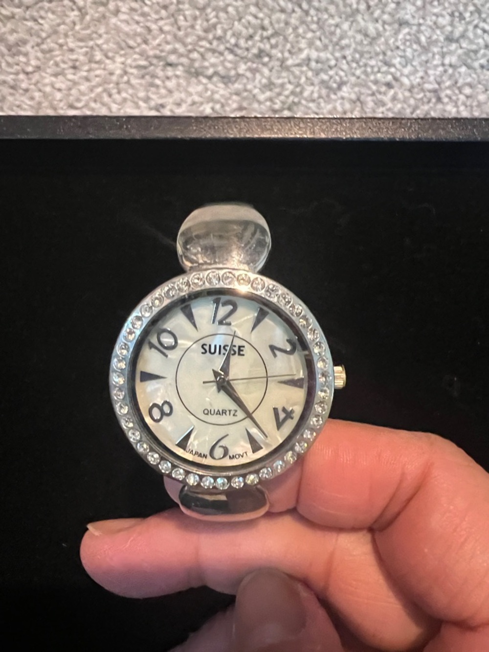 Suisse Quartz Women's Crystal Accent Silver Watch